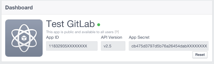Facebook API 키